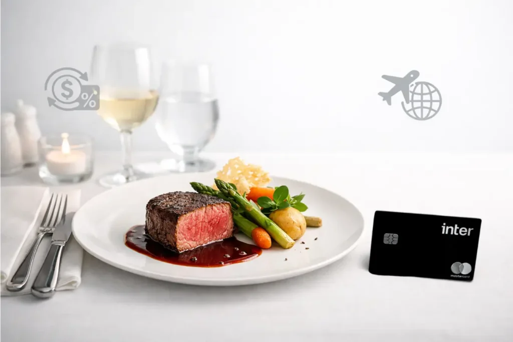 Cartão Inter Black Duo Gourmet com benefícios de restaurantes e cashback em 2026