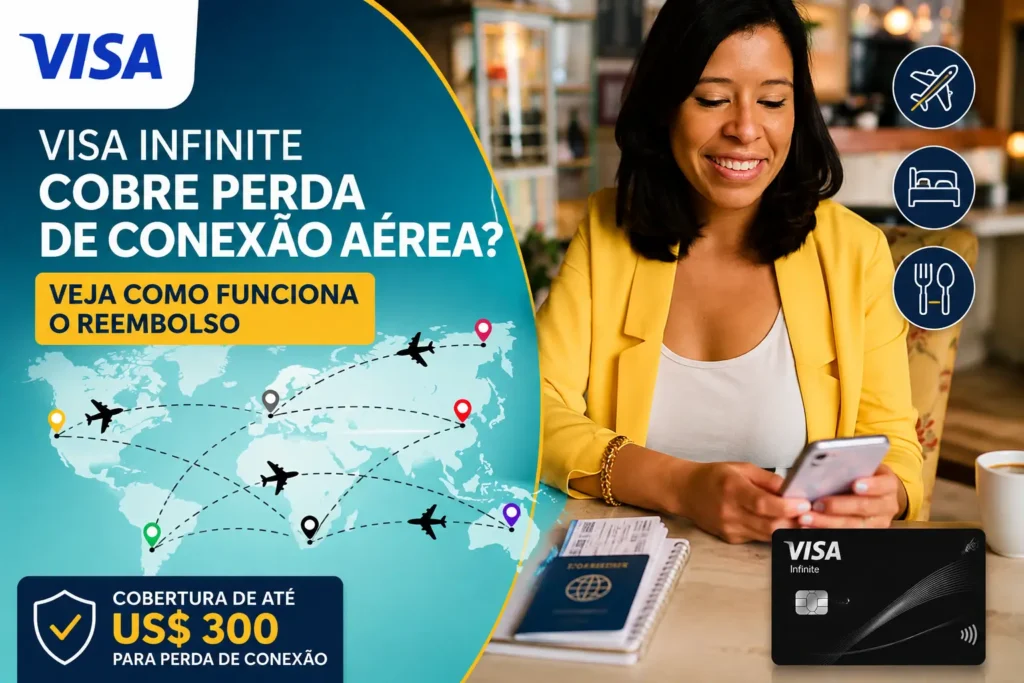 Visa Infinite com cobertura para perda de conexão aérea e reembolso de até US$ 300