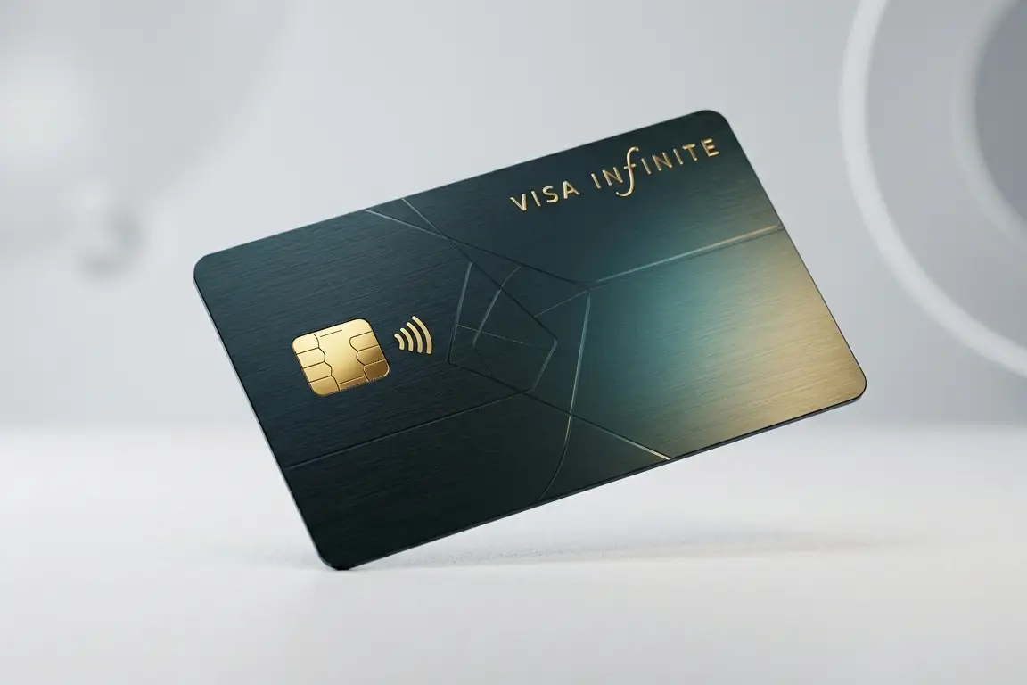 Cartão estilo Visa Infinite representando anuidade de cartões alta renda e estratégias para isenção em 2026