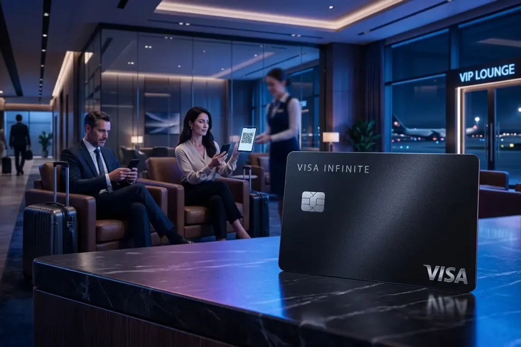 Como ativar o Visa Airport Companion em 2026 usando cartão Visa Infinite para acessar salas VIP com QR Code no aeroporto