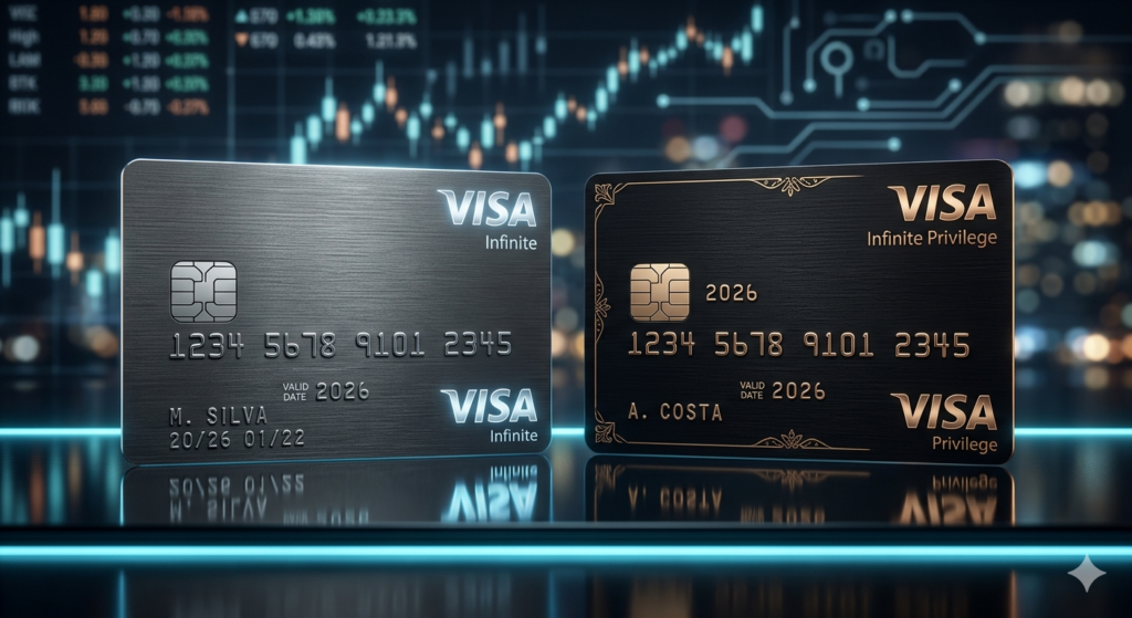 Visa Infinite vs Visa Infinite Privilege 2026 comparativo entre cartões premium e ultra premium com foco em benefícios e exclusividade
