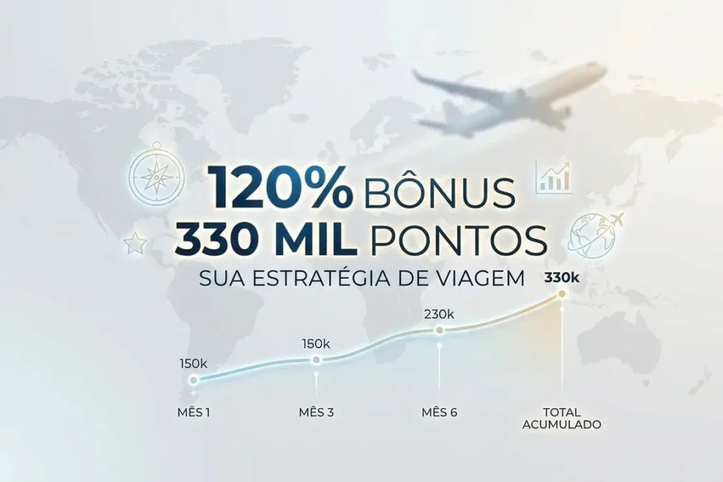 Programa Esfera Santander 2026 com bônus de até 120% e 330 mil pontos no Clube