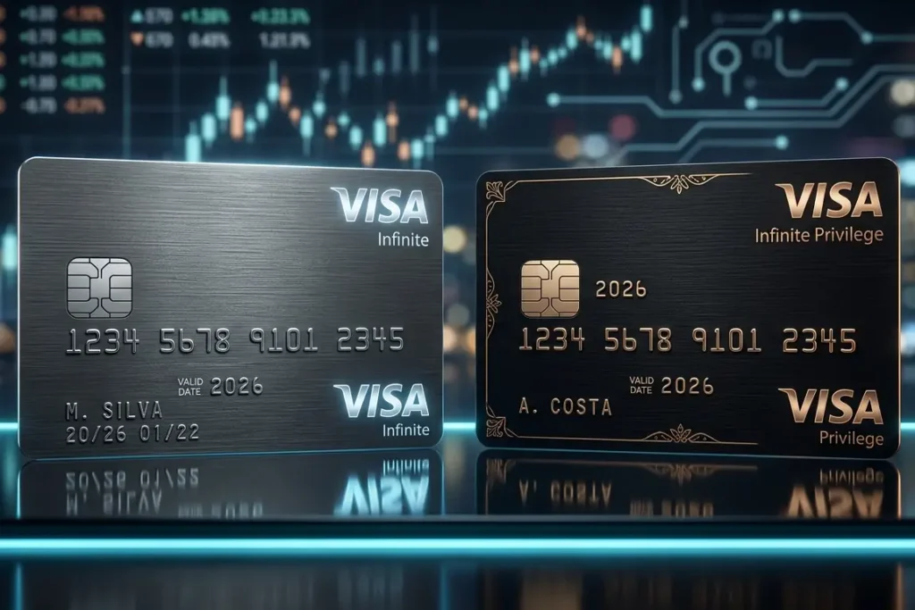 Visa Infinite vs Visa Infinite Privilege 2026 comparativo entre cartões premium e ultra premium com foco em benefícios e exclusividade