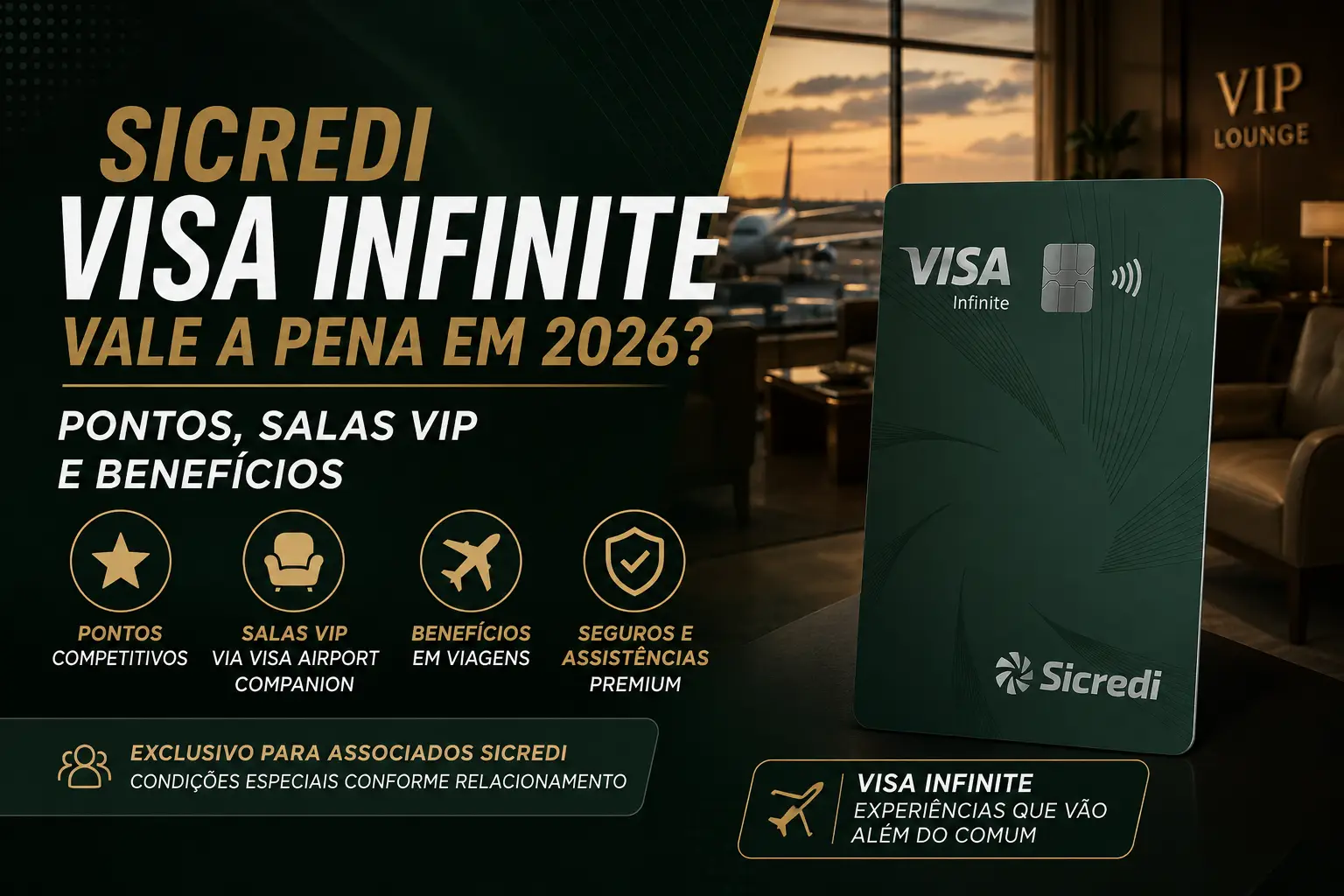 Sicredi Visa Infinite com pontos, salas VIP e benefícios em viagens em 2026