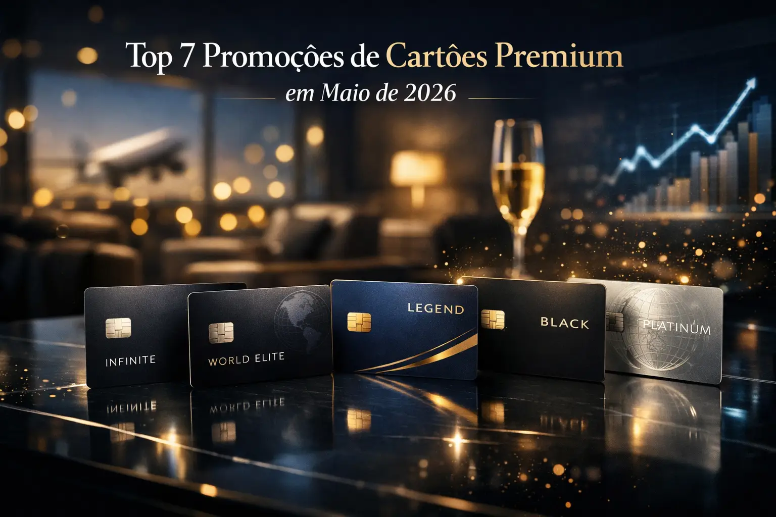 Top 7 promoções de cartões premium em maio de 2026 com Visa Infinite, World Elite, Black e World Legend