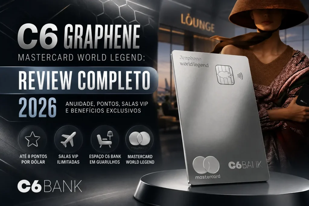C6 Graphene Mastercard World Legend em review completo 2026 com pontos, salas VIP e benefícios premium
