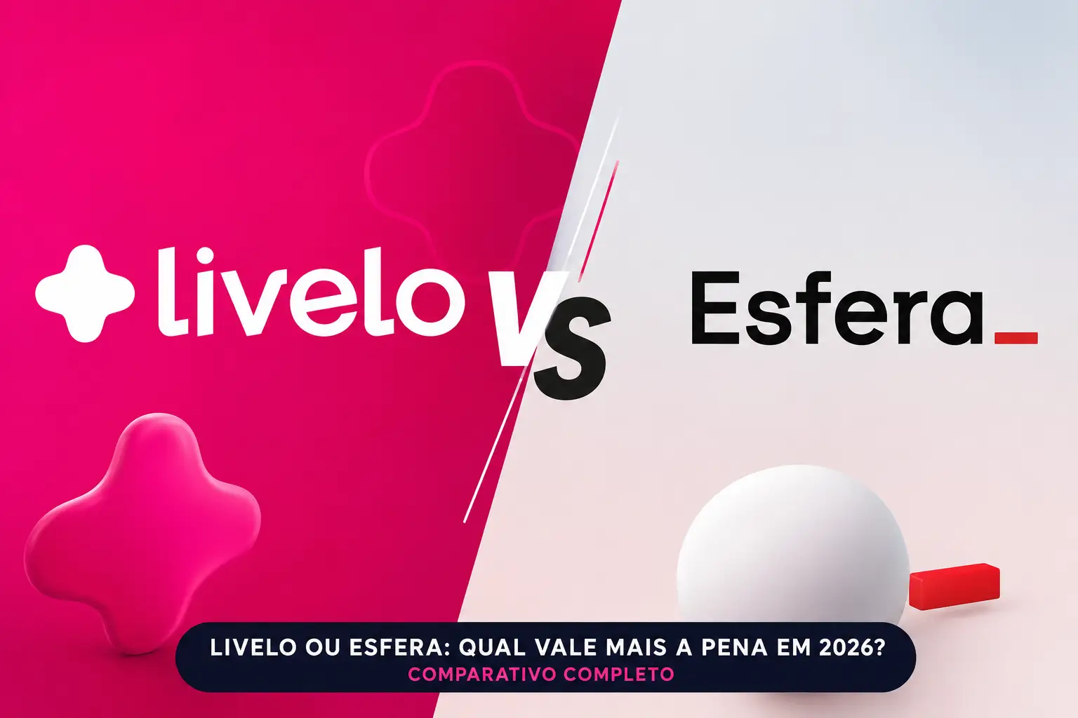 Comparativo entre Livelo e Esfera em 2026 mostrando qual programa de pontos oferece mais vantagens para acumular milhas, transferências e viagens internacionais.