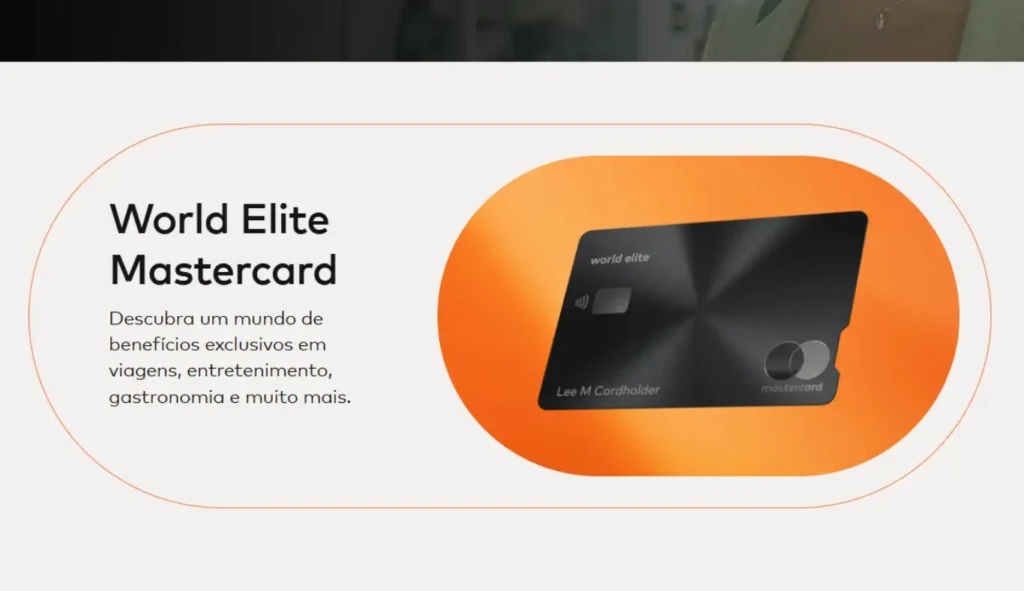 Banner oficial do Mastercard World Elite destacando benefícios exclusivos para viagens, gastronomia, entretenimento e experiências premium em 2026.