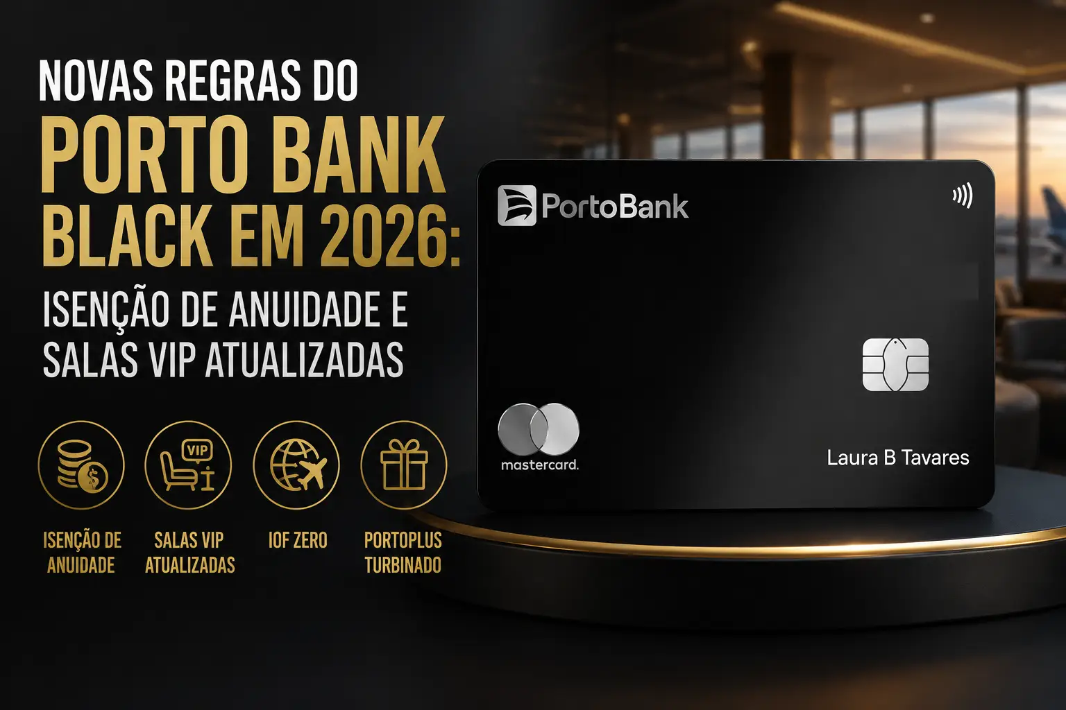Novas regras do Porto Bank Mastercard Black em 2026 com destaque para mudanças na anuidade, salas VIP, IOF Zero e programa PortoPlus.