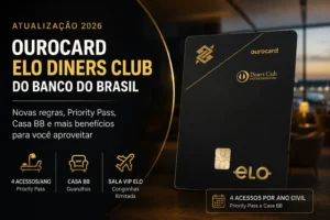 Ourocard Elo Diners Club Banco do Brasil 2026 com Priority Pass, Casa BB Guarulhos, Sala VIP Elo Congonhas e benefícios atualizados.