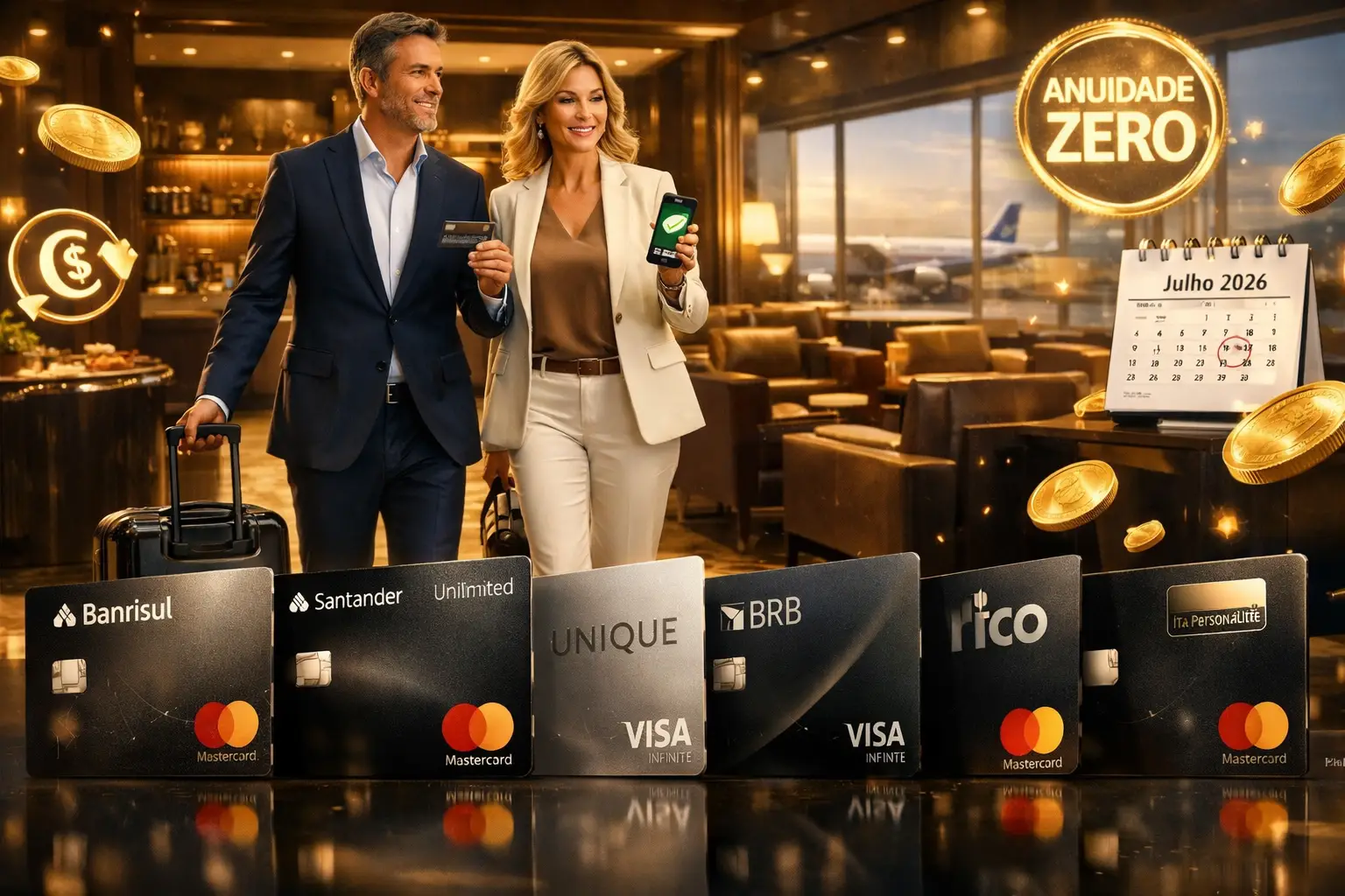 Promoções dos Cartões Premium em Julho de 2026 | Anuidade Zero e Salas VIP