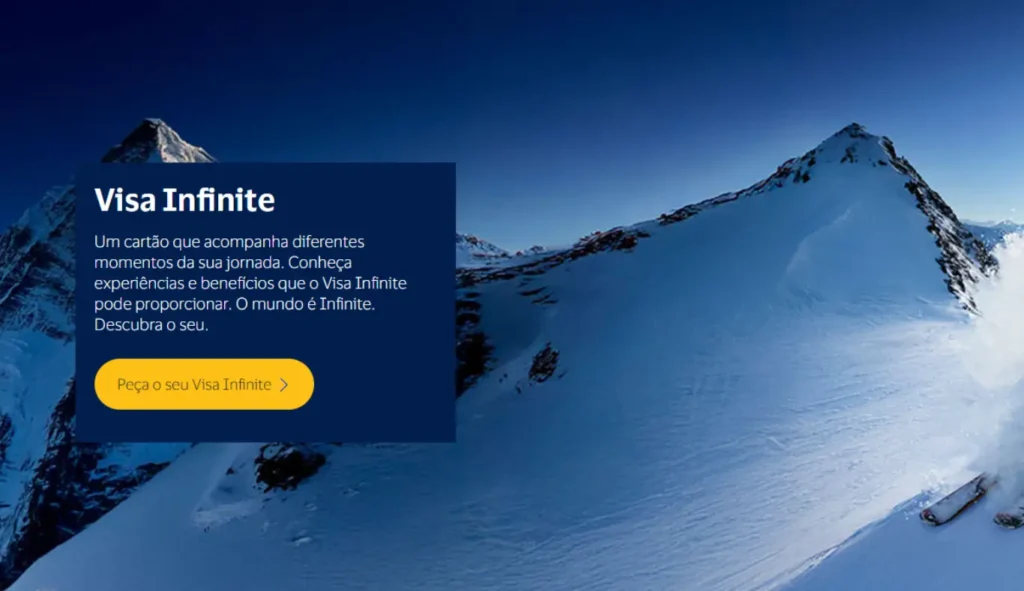 Banner oficial do Visa Infinite destacando benefícios exclusivos, experiências premium e vantagens para viagens em 2026.