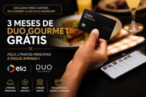 3 meses de Duo Gourmet grátis para clientes dos cartões Elo Diners Club e Elo Nanquim