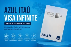 Azul Itaú Visa Infinite com benefícios, pontuação, salas VIP e categoria Diamante em 2026