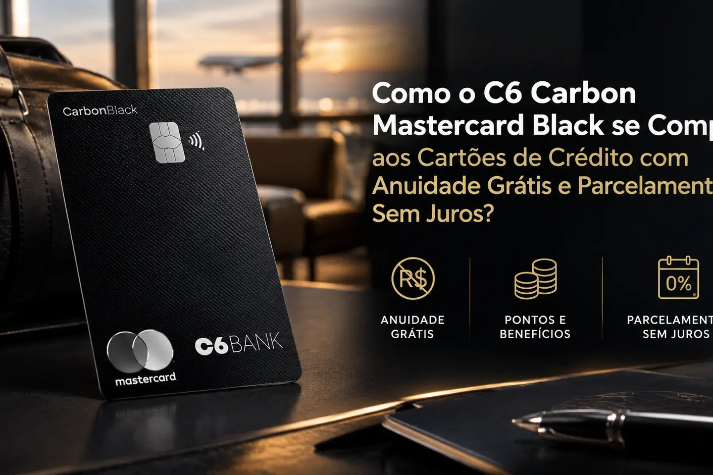 C6 Carbon Mastercard Black comparado a cartões de crédito com anuidade grátis e parcelamento sem juros em 2026