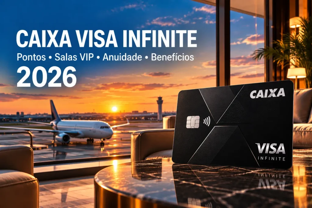 CAIXA Visa Infinite com pontos, salas VIP, anuidade e benefícios em 2026.