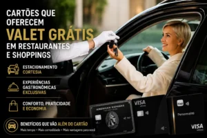 Cartões que oferecem valet grátis em restaurantes e shoppings em 2026