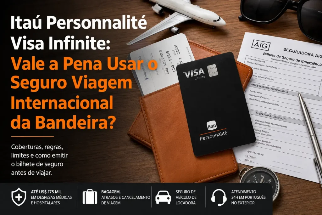 Itaú Personnalité Visa Infinite com seguro viagem internacional, bilhete de seguro e cobertura médica no exterior