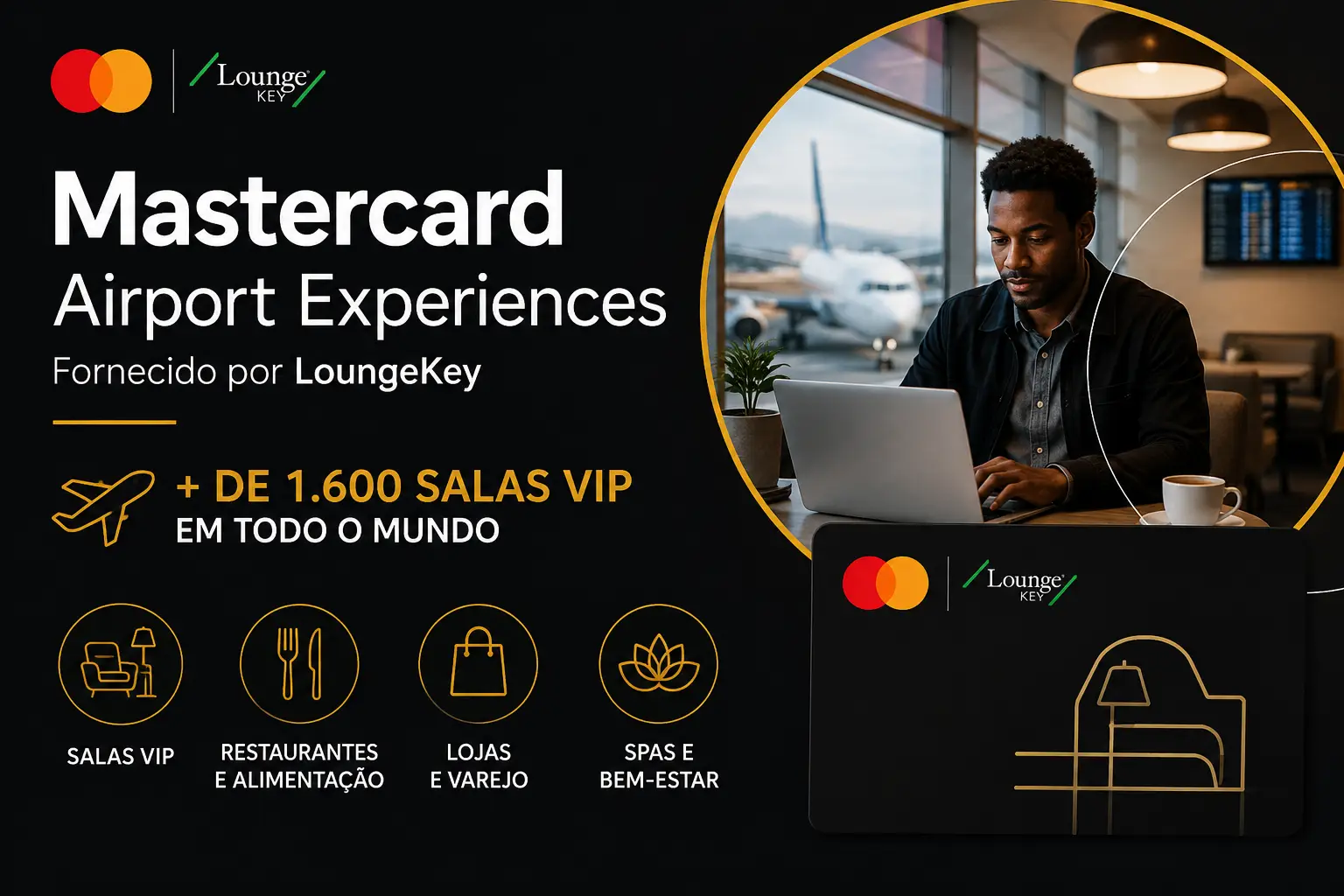 Mastercard Airport Experiences com mais de 1.600 salas VIP, restaurantes, lojas e spas em aeroportos