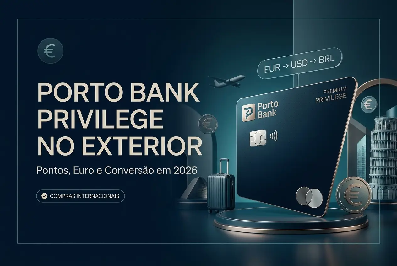 Porto Bank Privilege em compras no exterior com euro, pontos e conversão cambial em 2026