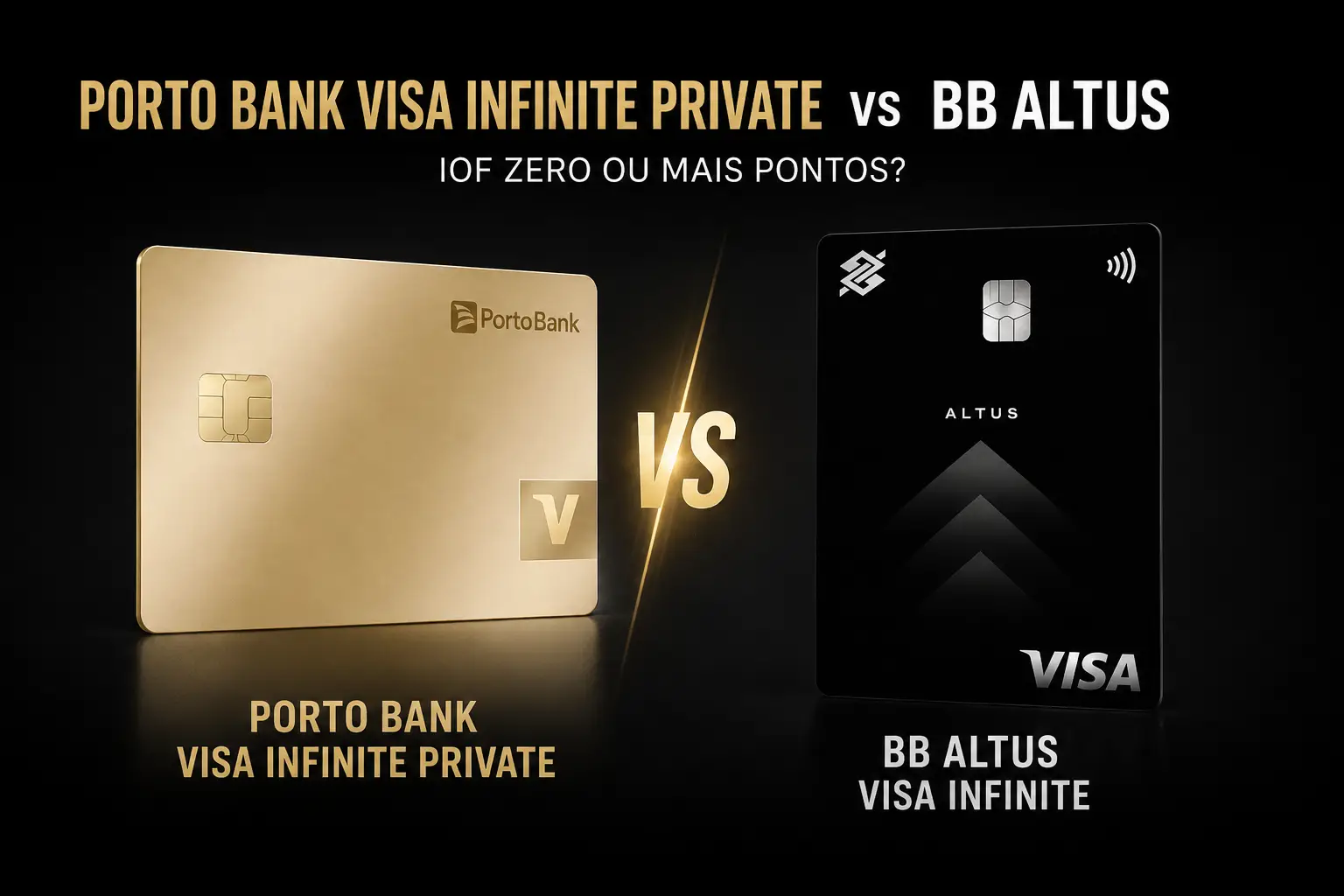 Porto Bank Visa Infinite Private vs BB Altus Visa Infinite em comparativo de IOF Zero e pontuação em 2026