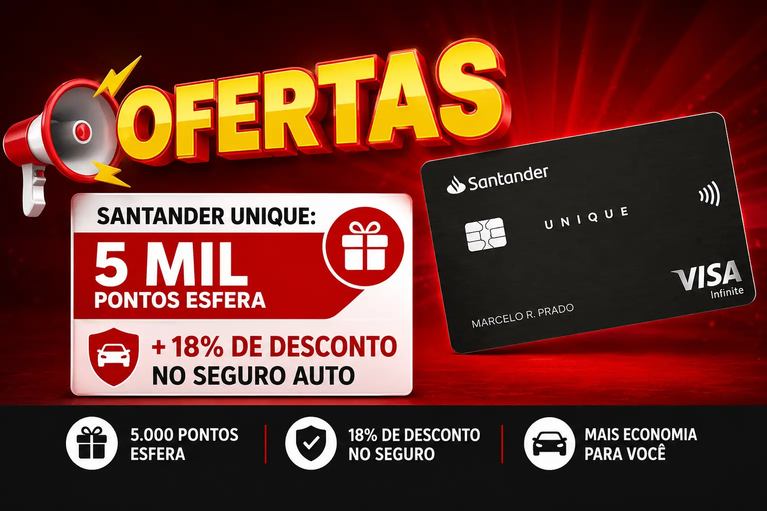 Santander Unique: Compare a Oferta de 5 Mil Pontos Esfera + Desconto no Seguro