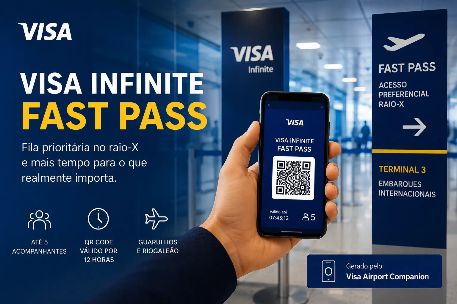Visa Infinite Fast Pass com fila prioritária no raio-X dos aeroportos