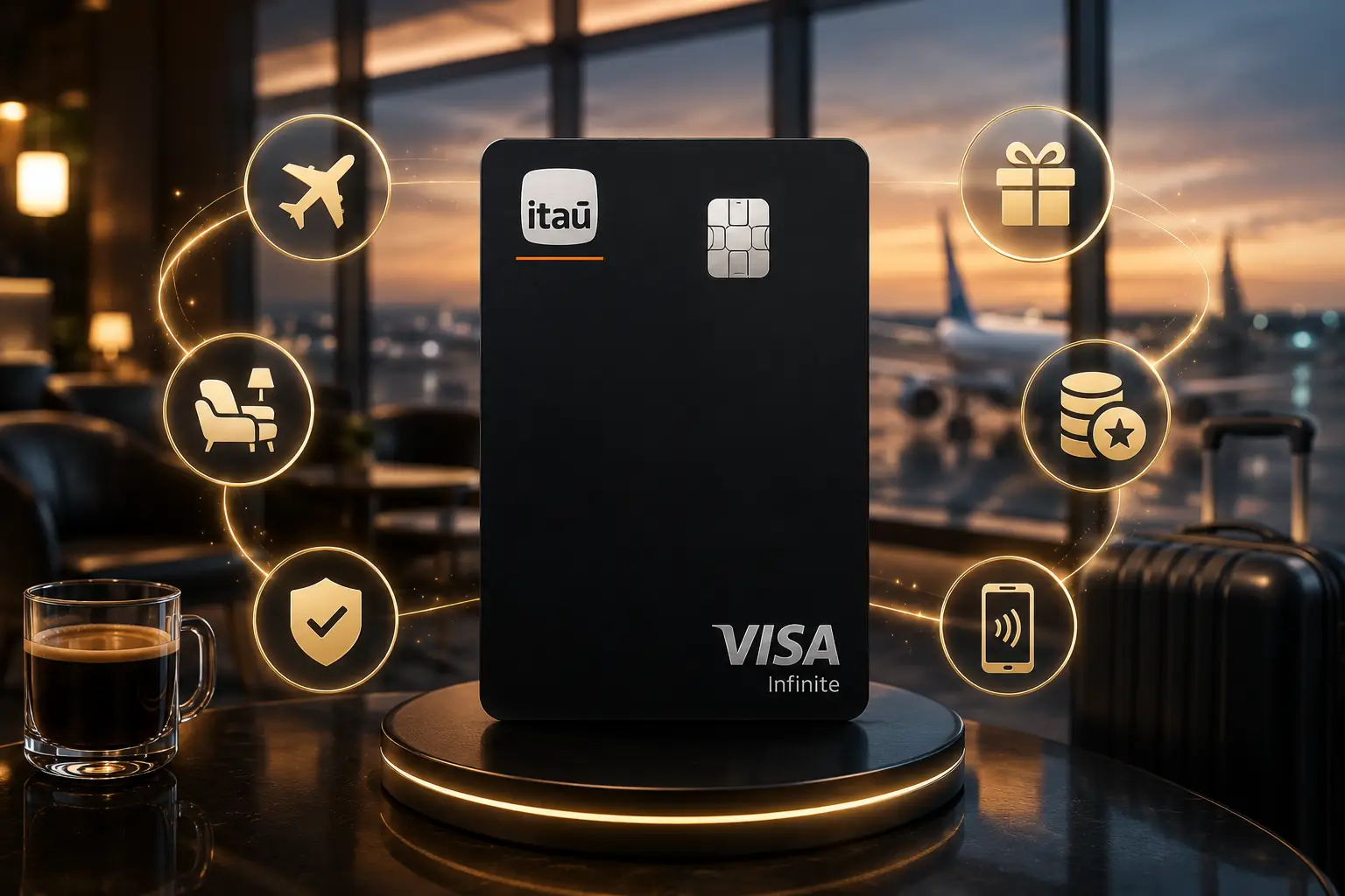 Cartão Itaú Personnalité Visa Infinite com benefícios de viagens, salas VIP, pontos e vantagens premium em 2026.