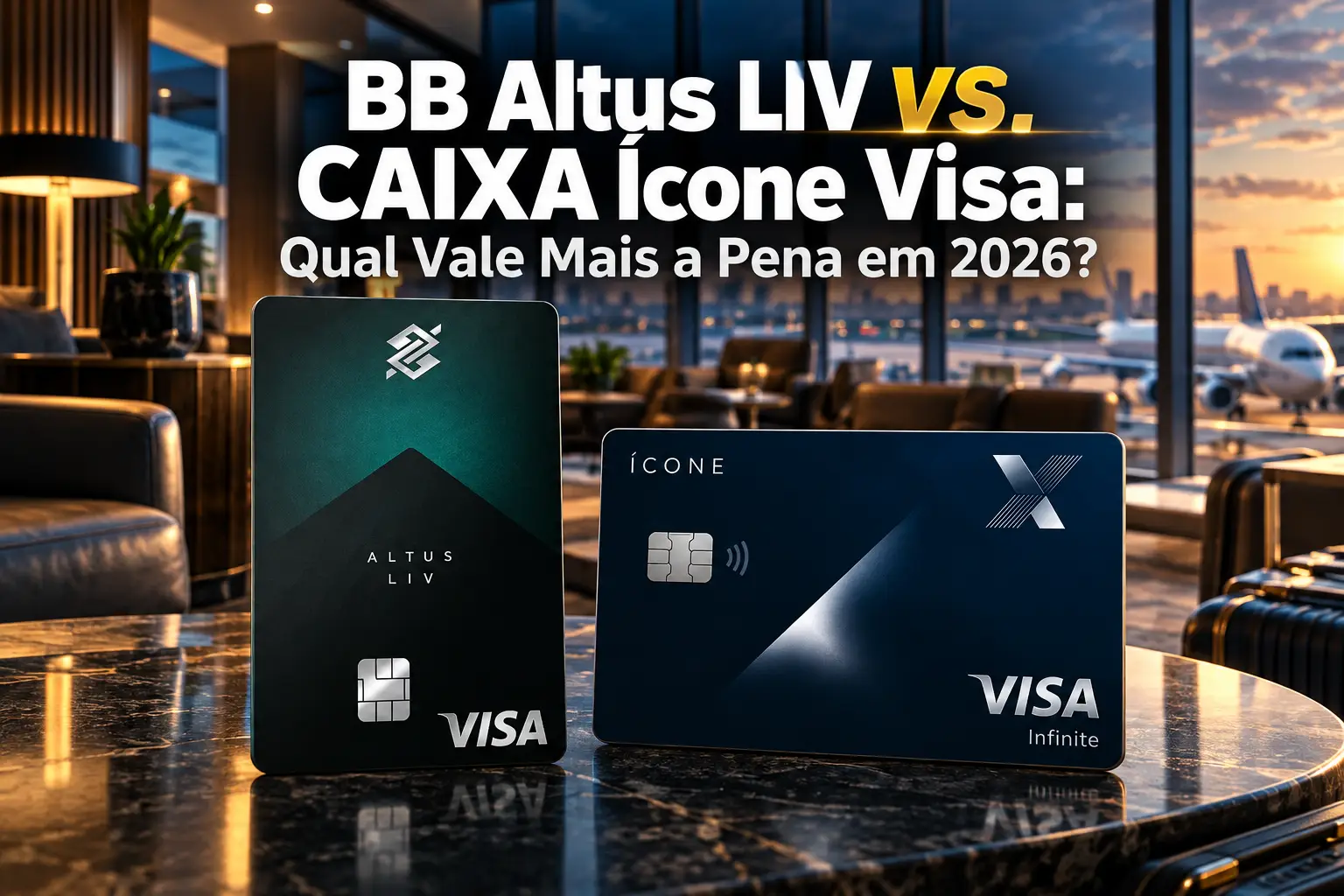 BB Altus LIV e CAIXA Ícone Visa Infinite em comparativo de cartões de alta renda em 2026