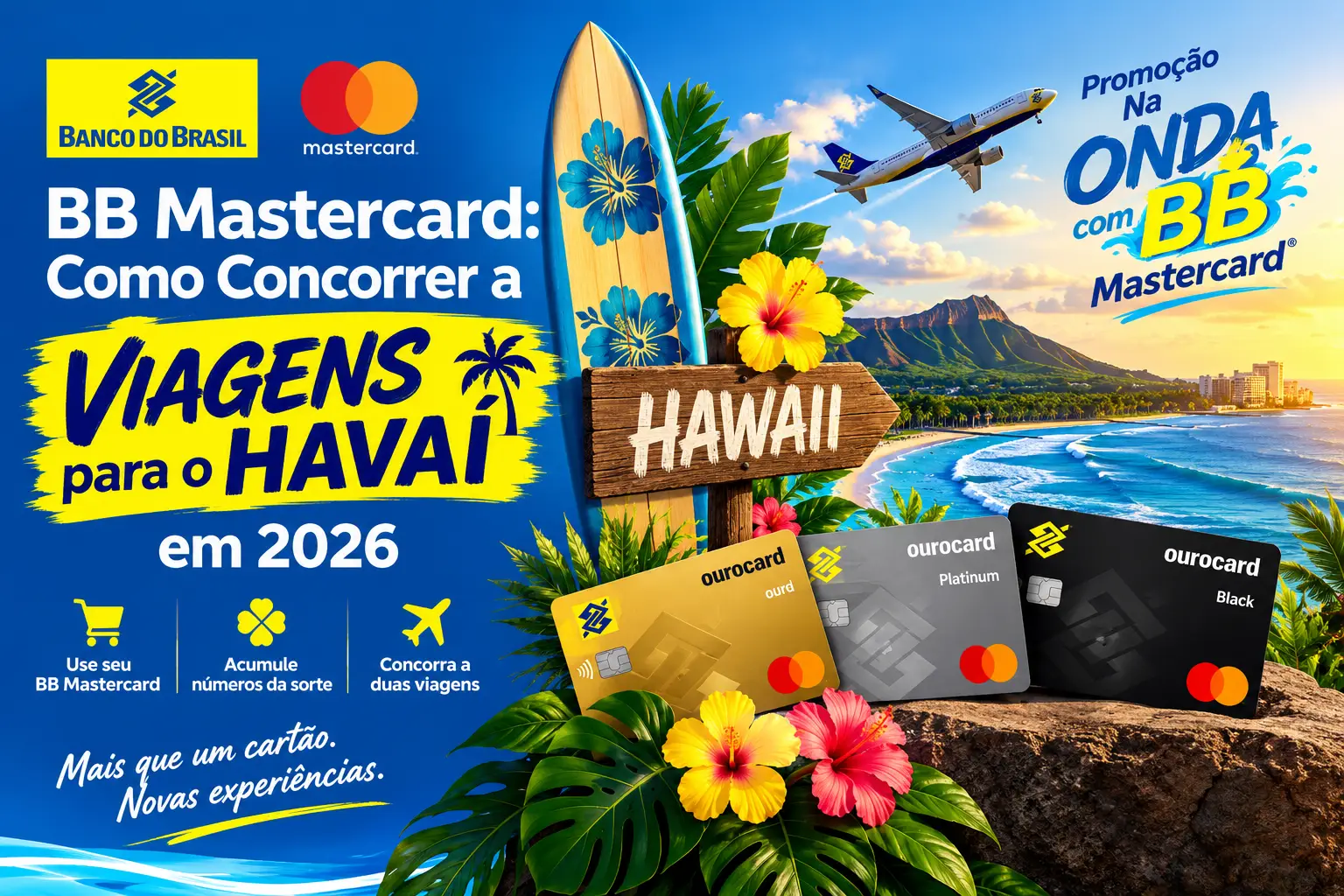 BB Mastercard com promoção para concorrer a viagens para o Havaí em 2026