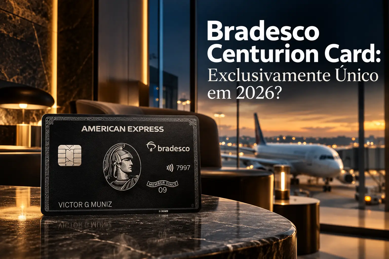 Bradesco American Express The Centurion Card em lounge premium de aeroporto em 2026