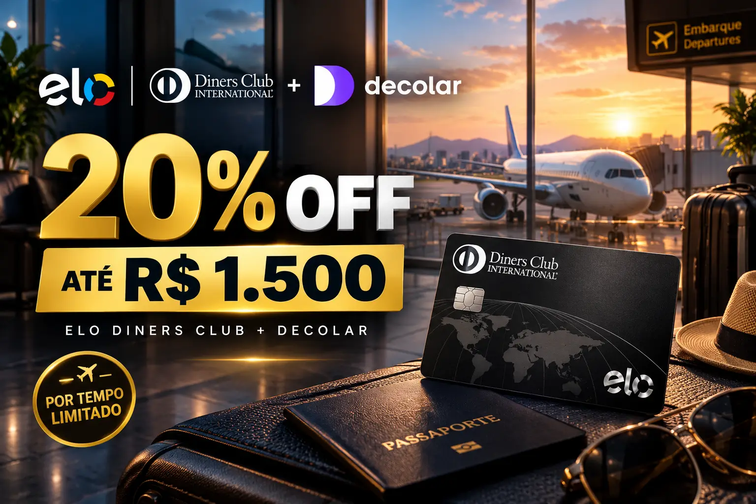 Elo Diners Club Dá 20% OFF na Decolar e até R$ 1.500 de Desconto