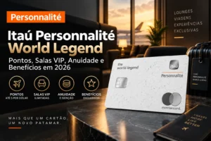Itaú Personnalité World Legend Mastercard com pontos, salas VIP ilimitadas, anuidade e benefícios em 2026