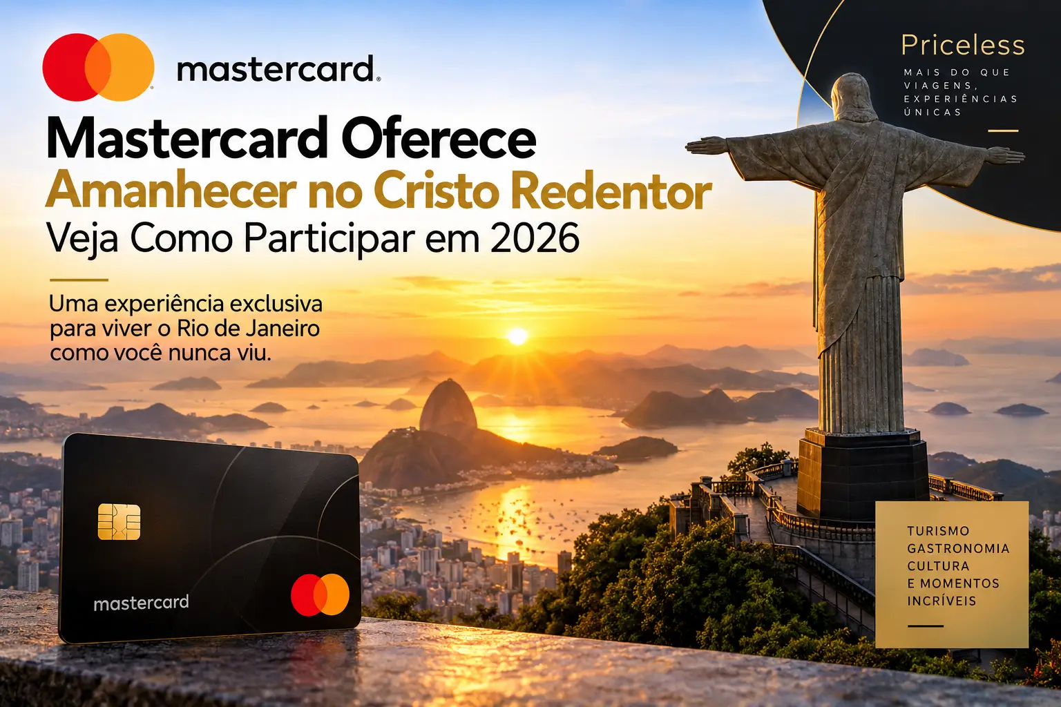 Mastercard oferece experiência de amanhecer no Cristo Redentor em 2026 pelo Priceless
