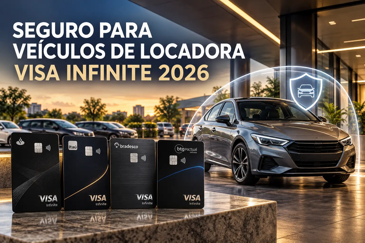 Seguro para Veículos de Locadora Visa Infinite 2026 com carro alugado e cartões Visa Infinite