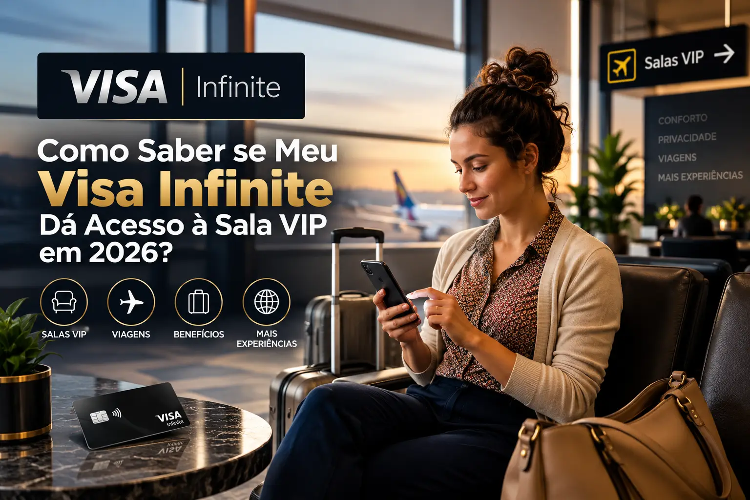 Visa Infinite com acesso à sala VIP em aeroporto em 2026