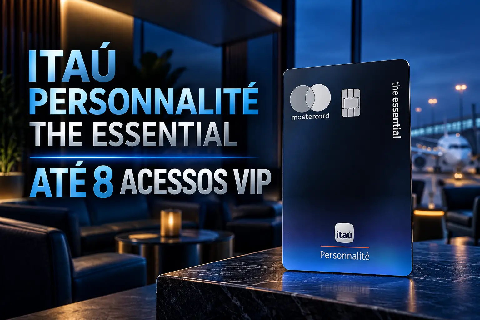 Itaú Personnalité The Essential Mastercard com até 8 acessos gratuitos por ano às salas VIP