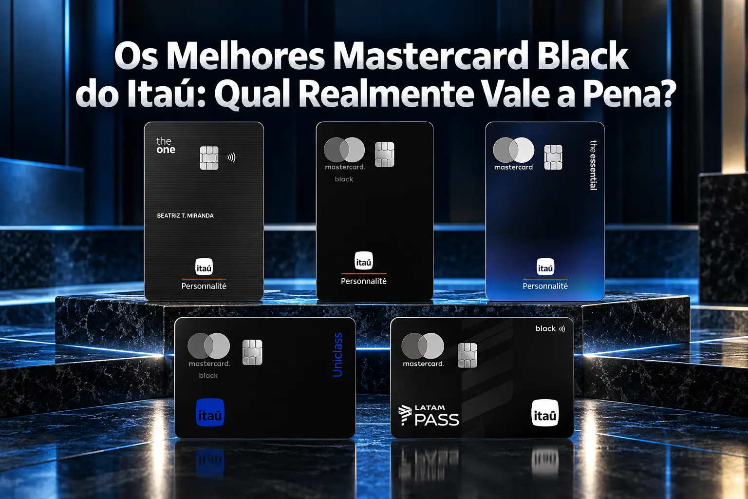 Os melhores Mastercard Black do Itaú em 2026: The One, Personnalité Black, The Essential, Uniclass Black e LATAM Pass Itaú.