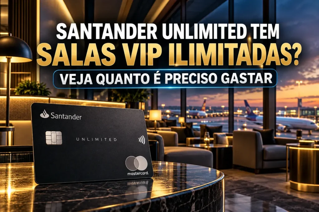 Santander Unlimited em sala VIP de aeroporto: veja quanto gastar para ter acessos ilimitados