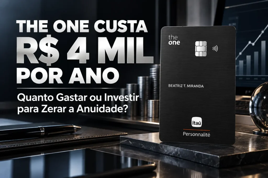 Itaú Personnalité The One Mastercard Black com anuidade de R$ 4 mil e regras de gastos e investimentos para isenção.